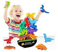 FFTROC Montessori Dinosaur Toy for Children 2-3-4 Years, Stackable Wooden Dinosaur Toy for Children from 2-4-3-5, Balance Block Sets for Toddlers