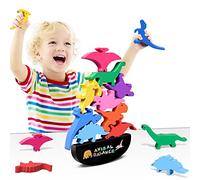 FFTROC Montessori Dinosaur Toys for 2 3 4 Year Old Boys Wooden Stacking