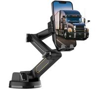 FFTUUO Truck Phone Holder, Dashboard Windshield Cell Phone Mount with Long Arm, Strong Suction Cup for SUVs, Trucks, Buses, Heavy Duty Vehicles