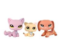 FFTYAOPB 3PCS Mini Pet Cartoon Animal Figurines,Dachshund Kitten Sitting Cat Miniature Collectible Toys,Festive Holiday Decor for Christmas,Halloween,Fall Home Decor