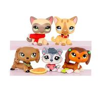 FFTYAOPB 5PCS Mini Pet Christmas Set,Deer Great Dane Shorthair Cat Dachshund Collie Cocker Spaniel and More Little Pets,Include Cute Christmas Hat Scarf Accessories (multicolor-5)