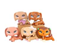 FFTYAOPB 5pcs Mini Pet Shop Dachshund Set,Wiener Dog #932#640#909#675#2046 with DIY Accessories,Mini Animal Figure Toys