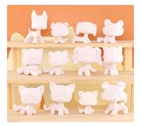 FFTYAOPB Mini Pet Shop 12 pcs White Base for Mini Pet Toy,White Cat & Dog,Collie,Cocker Spaniel,Great Dane,Wolf,Persian Cat and More,Custom DIY Design Paint Animals Figure Toys for Kids