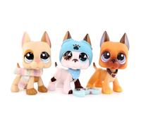 FFTYAOPB Mini Pet Shop 3PCS Little Great Dane Set,#577#244#1647 with DIY Decor Accessories,Bobble Head Cartoon Animal Figurnies