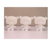 FFTYAOPB Mini Pet Shop 3PCS White Base Sets,Custom DIY Turtle Crocodile Spider Sheepdog Bull Terrier German Shepherd Otter Panda White Mold Blank Base Design Paint Animals Figure Toys (panda)