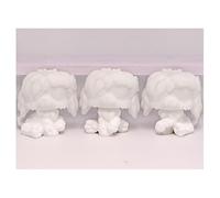 FFTYAOPB Mini Pet Shop 3PCS White Base Sets,Custom DIY Turtle Crocodile Spider Sheepdog Bull Terrier German Shepherd Otter Panda White Mold Blank Base Design Paint Animals Figure Toys (sheepdog)