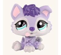 FFTYAOPB Mini Pet Shop Animal Toys,Collie Dachshund Cocker Spaniel Shorthair Cat Great Dane Kitten Husky and More Mini Pets Toy,with Cute Accessories,Collectable Little Toy (purple baby husky)