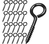 FFWHKON Eye Bolts Screw in Heavy Duty, 20 Pcs 2.5 Inch Sturdy Stainless Steel Eye Hooks, Anti-Rust Self Tapping Eyelet Screws for Securing Cables Wires, Hanging Lights, Indoor & Outdoor Use