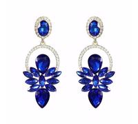 FFWTPY Floral Crystal Drop Earrings Statement Dangle Rhinestone Chandelier Earrings Elegant Jewelry Accessories Women Sparkle Jewels