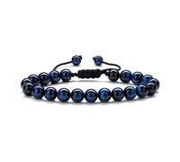 FFWTPY Natural Stone Beaded Bracelet Set Adjustable Braided Cord Matte Onyx Tiger Eye Gemstone Stretch Wristband Handmade Jewelry
