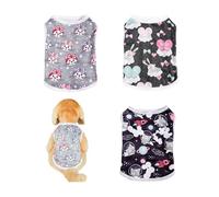 FFWTPY Pack of 3 Dog Clothes Breathable Shirt Cute Cat Rabbit Pattern Soft Vest T-Shirt Spring Summer Dog Clothes Pet Clothes A Must-Have for Animal Lovers