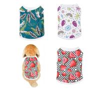 FFWTPY Pack of 3 Dog Clothes Breathable Shirt Cute Cat Rabbit Pattern Soft Vest T-Shirt Spring Summer Dog Clothes Pet Clothes A Must-Have for Animal Lovers