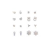 FFWTPY Sterling Silver Stud Earrings Set Flower Butterfly Moon Star Crown Hoop Assorted Jewelry Collection