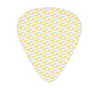 ffy Cloud Guitar Picks 12 Pack Universal ABS Guitar Picks,Fluffy Cloud Illustrations with Scribbles Up in the Sky,for Acoustic and Electric Guitar,Blush Earth Yellow