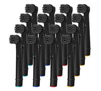 FFYan Bamboo Charcoal Replacement Electric Toothbrush Heads, Compatible with Oral-B Electric Toothbrush,Black-16 Pack