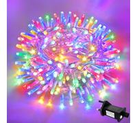 FFZZKJ Christmas Lights Timer 8 Modes Plug in 33Ft 100 LED Fairy Lights Indoor/Outdoor Waterproof for Christmas Decorations, Bedroom, Gazebo, Garden, Multi-Coloured