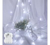 FFZZKJ Fairy Lights Battery Operated Waterproof String Lights with Timer 3M 30 LED Lights Battery Powered Outdoor Indoor for Christmas Decorations, Bedroom, Door, Window, Terrace, Party, Cold White