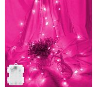 FFZZKJ Fairy Lights Battery Operated Waterproof String Lights with Timer 3M 30 LED Lights Battery Powered Outdoor Indoor for Christmas Decorations, Bedroom, Door, Window, Terrace, Party, Pink