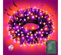 FFZZKJ Halloween Lights Outdoor Timer 8 Modes Waterproof Battery Operated 10Ft/3M 30 LED Indoor for Halloween Decorations, Door, Window, Orange&Purple