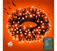 FFZZKJ Halloween Lights Outdoor Timer 8 Modes Waterproof Battery Operated 10Ft/3M 30 LED Indoor for Halloween Decorations, Door, Window, Orange