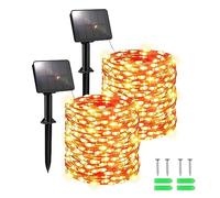 FFZZKJ Halloween Solar Lights Outdoor Garden Waterproof Total 240LED 12Mx2 Pack for Garden Patio Balcony Terrace Veranda Tree, Orange