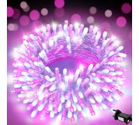 FFZZKJ Pink Christmas Lights 200 LED Pink Fairy Lights for Bedroom 66Ft/20M with Timer IP44 Waterproof String Lights Mains Powered for Christmas