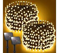 FFZZKJ Solar Lights Outdoor Garden Total 240LED 80FT Garden Lights Solar Powered Waterproof 8 Modes for Patio/Yard/Tree/Gazebo/Terrace/Party/Wedding, 40Ft*2 120LED*2 for Christmas - Warm White