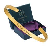 FG Foundation Gift Personalized Mens Name Bracelet - Engraved Stainless Steel Adjustable Bracelets for Him | Personalized Jewelry Gift in Gold, Silver, Black, Rose Gold | Bracelet