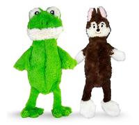 FGA MARKETPLACE Frog-Fox Flat NO Stuffing NO Squeak Plush Dog Toy, Funny Style Will Entertain Your Pet for Hours, Recommended for Small and Medium Dog 21 INCH Long