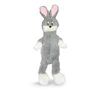 FGA MARKETPLACE Grey Rabbit Dog Toy Flat NO Stuffing NO Squeak, Funny Style Will Entertain Your Pet for Hours, Recommended for Small and Medium Dog 21 INCH Long
