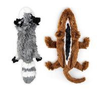 FGA MARKETPLACE Racoon-Chipmunk Flat NO Stuffing NO Squeak Plush Dog Toy, Funny Style Will Entertain Your Dog for Hours