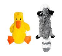 FGA MARKETPLACE Racoon-Duck Flat NO Stuffing NO Squeak Plush Dog Toy, Funny Style Will Entertain Your Pet for Hours, Recommended for Small and Medium Dog 21 INCH Long