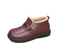 FGABSVCOP Women's Winter Warm Fur Lined Ankle Boots Short Snow Boots Comfortable Flat Thermal Lightweight Soft Slip on Walking Shoes,Brown,39