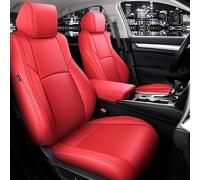 FGAITH Car Leather Seat Covers Full Set for Audi RS3 2017-2023, High Back Bucket Seat Cover, Custom Front Rear Full Surrounded Waterproof Car Seat Protectors,C-RED
