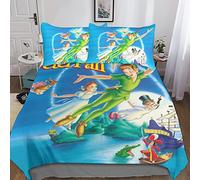 FGAITH Peter Pan Duvet Cover Set 3D Printed Bedding Quilt Cover Set Soft Microfiber Bedding Quilt Cover with Hidden Zipper Closure for Children And Adults Double（200x200cm）