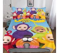 FGAITH Teletubbies Pattern 3D Printed Duvet Cover Set for Boys Girls And Youth,Bedding Set with Pillowcases,Microfiber Quilt Cover Double（200x200cm）