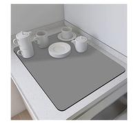 FGAQLUK Kitchen Super Absorbent Draining Mat,Dish Drying Mat For Counter,Non-slip Absorbent Rubber, Coffee Machine Mat Counter Protector For Kitchen, Dining Table, Bathroom(Light grey,40*60cm)