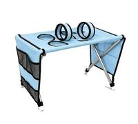 FGAQLUK Pet Grooming Hammock with Stand, Foldable for Small Dogs & Cats | Dog Cat Grooming Table, 15KG load capacity, Stainless Steel Frame, for Nail Trimming Washing Paw Care Joint Support(Blue)