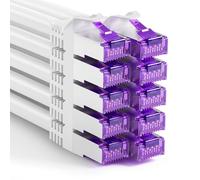 FGB 10 Gbps Patch Cable 0.15 m x 10, RJ45 Network Cable CAT 7, (SFTP PIMF Shielding) Copper Cable Ethernet Cable 15 cm, DSL LAN Cable Short CAT7 CAT6 CAT5, White