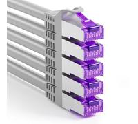 FGB 10 Gbps Patch Cable 0.15 m x5, RJ45 Network Cable CAT 7, (SFTP PIMF Shielding) Copper Ethernet Cable 0.15 m, DSL LAN Cable Short CAT7 CAT6 CAT5, Grey