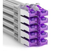 FGB 10 Gbps Patch Cable 0.75 m x 10, RJ45 Network Cable CAT 7, (SFTP PIMF Shielding) Copper Ethernet Cable 0.75 m, DSL LAN Cable Short CAT7 CAT6 CAT5, Grey