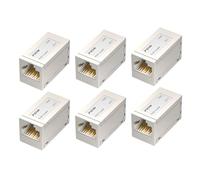 FGB 10Gbps 6-Pack Cat7/6/5e RJ45 Shielded Ethernet In-Line Coupler, Female to Female Adapter