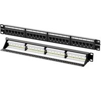 FGB 10Gbps Cat6A Patch Panel 24 Port, RJ45 Ethernet Patch Panel, 1U | 19" Network Patch Panel Rackmount or Wall Mount Punch Down Block for Cat6A, Cat6, Cat5e, Cat5 Cabling