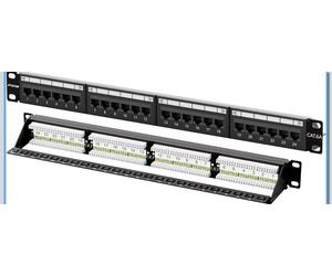 FGB 10Gbps Cat6A Patch Panel, 24-Port RJ45 Ethernet Patch Panel for 19"