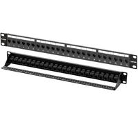 FGB 10Gbps Patch Panel 24 Port, Cat6A Patch Panel UTP, 1U | 19" Rackmount or Wall Mount Keystone Patch Panel with Back Bar, Network Patch Panel for Cat6a, Cat6, Cat5e, Cat5 Cabling