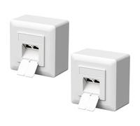 FGB 2 x CAT6a Universal Network Socket Data Socket Network Socket 2 Port RJ45 Shielded Surface-Mounted or Flush-Mounted 10 Gigabit Ethernet Network LAN Socket for Network Cable Installation Cable