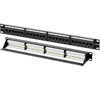 FGB 24-Port Cat6 Patch Panel, 1U 19" Rackmount or Wall Mount RJ45 Ethernet Patch Panel for Gigabit Networks