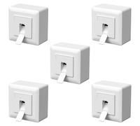 FGB 5x Universal Network Socket CAT6a 1 Port Surface-Mounted / Flush-Mounted White