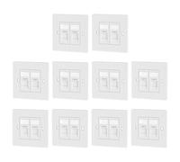 FGB Cat6 RJ45 Socket Faceplate Wall Plate, Double Port, 10 Pack | RJ45 Wall Sockets Cat6 Single Port for CAT6/CAT5E/CAT5 Ethernet Cable Networking Socket Box with Keystones Jack Modular