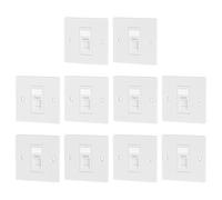FGB Cat6 RJ45 Socket Faceplate Wall Plate, Single Port, 10 Pack | RJ45 Wall Sockets Cat6 Single Port for CAT6/CAT5E/CAT5 Ethernet Cable Networking Socket Box with Keystones Jack Modular